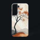 Herbstbaum Glow Phone Case Samsung Galaxy Hülle<br><div class="desc">Ein einsamer Baum in voller Fallblüte steht sanft vor einer cremefarbenen Kulisse und feiert die saisonale Schönheit der Natur.</div>