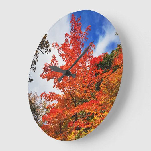 Herbstbaum Große Wanduhr (Winkel)