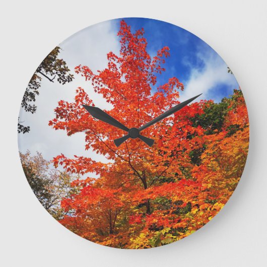 Herbstbaum Große Wanduhr (Vorderseite)