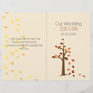 Herbstbaum, Herbst-Hochzeitsprogramm
