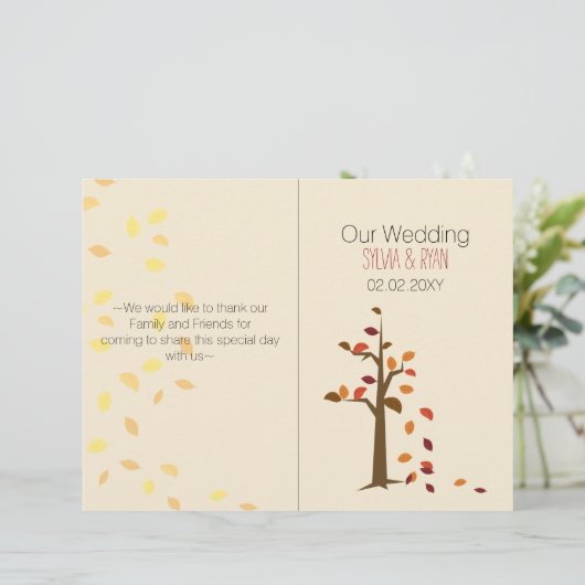 Herbstbaum, Herbst-Hochzeitsprogramm (Stehend Vorderseite)