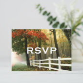 Herbstbaum-Herbstlaub zaubern RSVP-Karten auf Hoch RSVP Karte (Stehend Vorderseite)