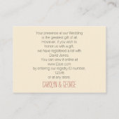 Herbstbaum, Hochzeit im Herbst Begleitkarte (Rückseite)