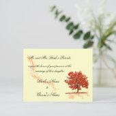 Herbstbaum Hochzeitskarte. Einladungspostkarte (Stehend Vorderseite)