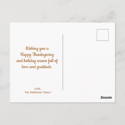 Herbstbaum Holiday Herbst Erntedank Postkarte (Rückseite)