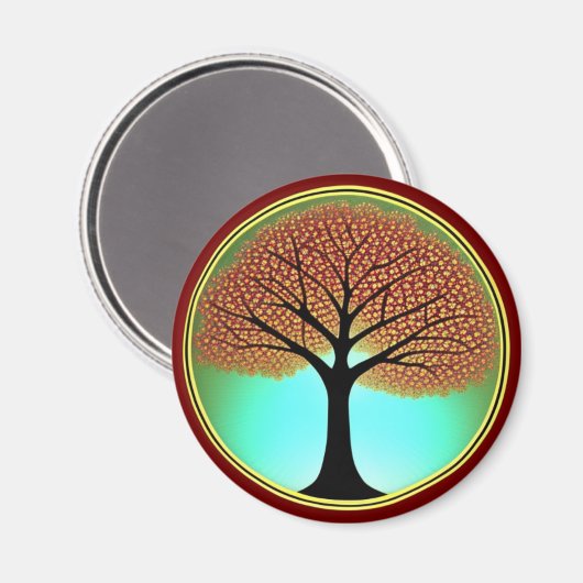 Herbstbaum im Magnet des Lebens (Vorderseite/Rückseite)