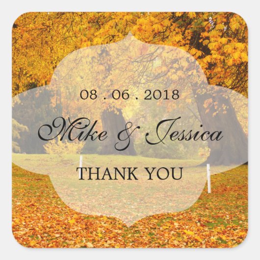 Herbstbaum im Park Wedding Sticker (Vorderseite)