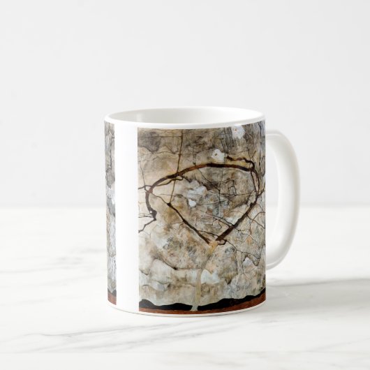 Herbstbaum in Bewegung von Egon Schiele Kaffeetasse (VorderseiteRechts)