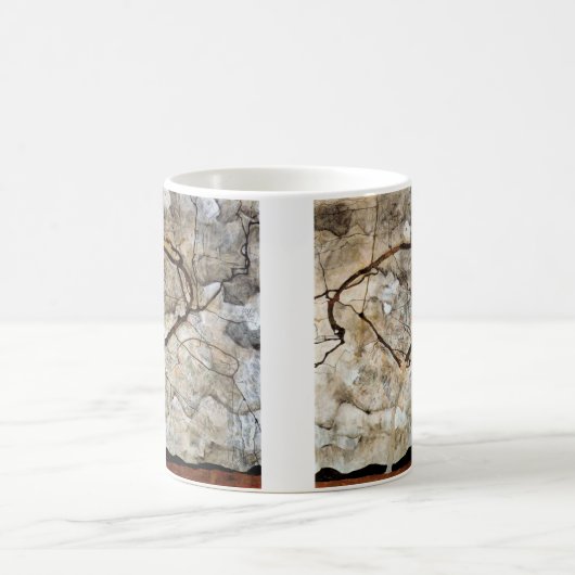 Herbstbaum in Bewegung von Egon Schiele Kaffeetasse (Mittel)