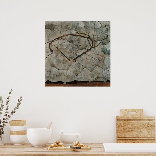 Herbstbaum in Bewegung von Egon Schiele Poster (Küche)