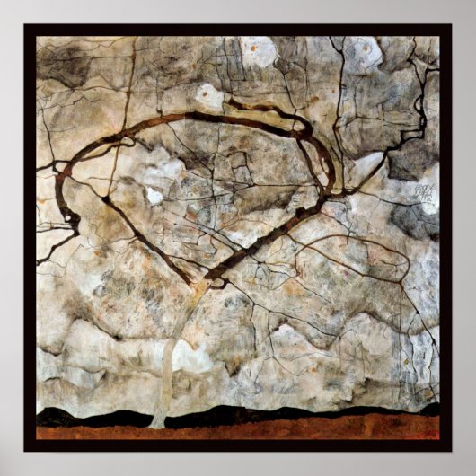 Herbstbaum in Bewegung von Egon Schiele Poster (Vorne)