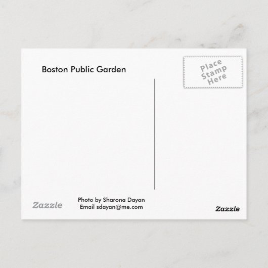 Herbstbaum in Boston, öffentlicher Garten Postkarte (Rückseite)