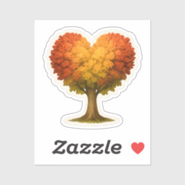 Herbstbaum in Herzform Aufkleber