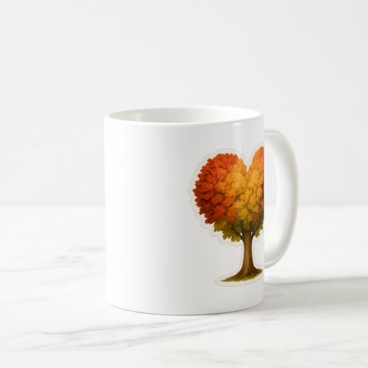 Herbstbaum in Herzform Kaffeetasse (VorderseiteRechts)