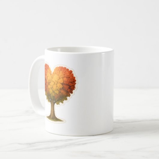 Herbstbaum in Herzform Kaffeetasse (Vorderseite Links)