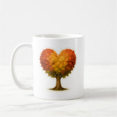 Herbstbaum in Herzform Kaffeetasse (Links)
