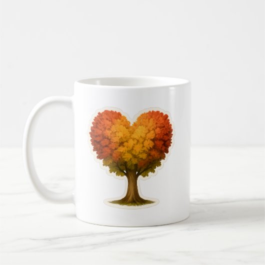 Herbstbaum in Herzform Kaffeetasse (Links)