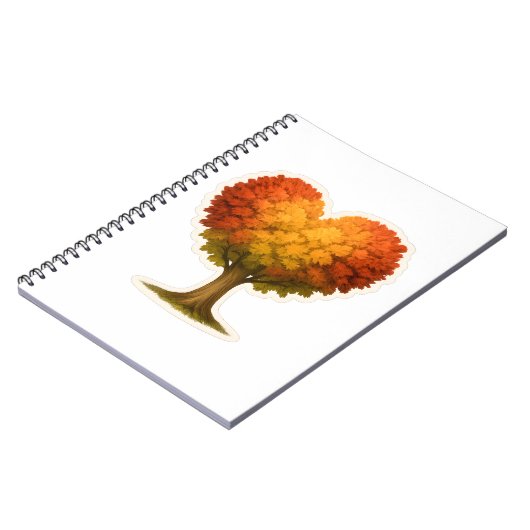 Herbstbaum in Herzform Notizblock (Linke Seite)