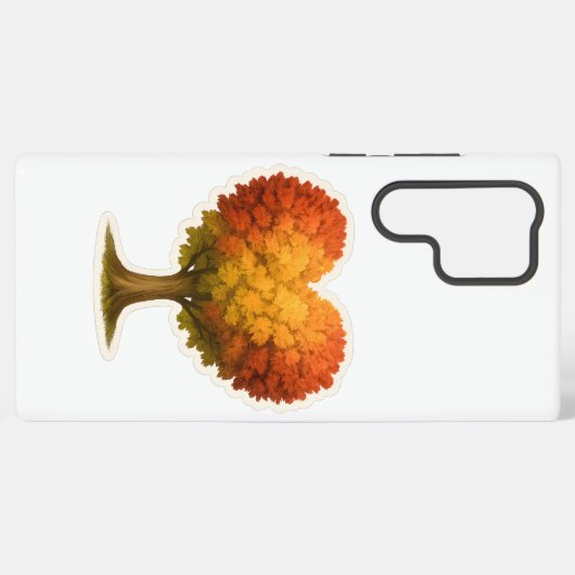 Herbstbaum in Herzform Samsung Galaxy Hülle (Rückseite (Horizontal))