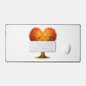 Herbstbaum in Herzform Schreibtischunterlage (Tastatur & Maus)