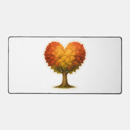 Herbstbaum in Herzform Schreibtischunterlage