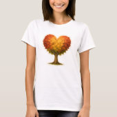 Herbstbaum in Herzform T-Shirt (Vorderseite)