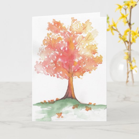 Herbstbaum Karte (Gelbe Blume)