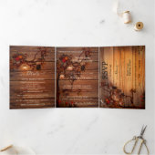 Herbstbaum Lanterns Hochzeit dreifach Einladung (Innenseite)