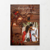 Herbstbaum Lanterns Hochzeit dreifach Einladung (Cover)
