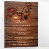 Herbstbaum Lanterns Hochzeit dreifach Einladung (Innen Erste Seite)