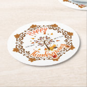 Herbstbaum Mandala Foliage Erntedank Runder Pappuntersetzer (Angewinkelt)