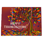 Herbstbaum Personalisierter Erntedank Party Große Geschenktüte (Vorderseite)
