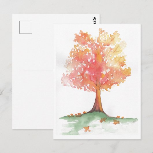 Herbstbaum Postkarte (Vorne/Hinten)