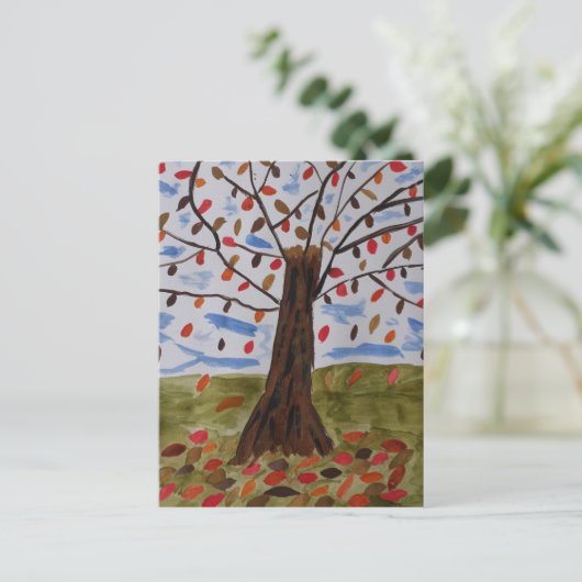 Herbstbaum Postkarte (Stehend Vorderseite)