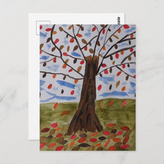 Herbstbaum Postkarte (Vorne/Hinten)
