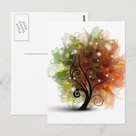 Herbstbaum Postkarte (Vorne/Hinten)