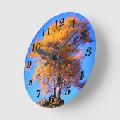 Herbstbaum Runde Wanduhr (Winkel)