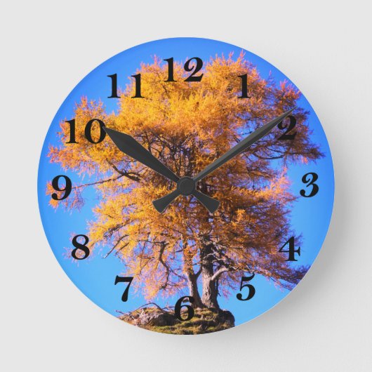 Herbstbaum Runde Wanduhr (Vorderseite)