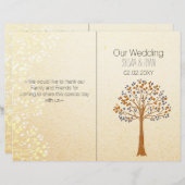 Herbstbaum, Rustikales Hochzeitsprogramm (Vorne/Hinten)