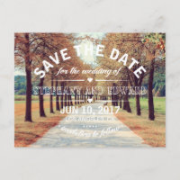 Herbstbaum Save the Date Postkartenaufzeichnung