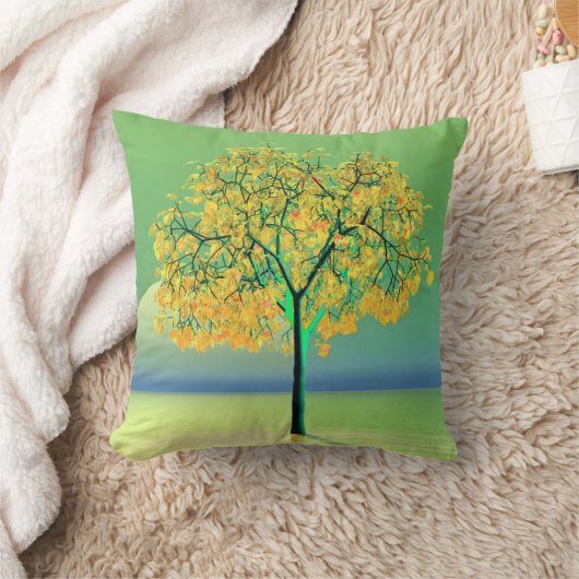 Herbstbaum Sunset Throw Kissen (Decke)