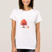 Herbstbaum und Eichhörnchen T-Shirt (Vorderseite)
