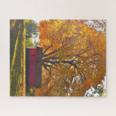 Herbstbaum und Scheune Puzzle (Horizontal)