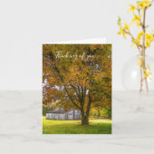 Herbstbaum und Stall painterly Denken Sie an Ihr A Karte (Gelbe Blume)