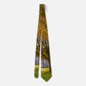 Herbstbaum und Stall Painterly Neck Tie Krawatte (Rückseite)