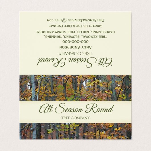 Herbstbaum-Visitenkarte Visitenkarten (Außenseite Aufgefaltet)
