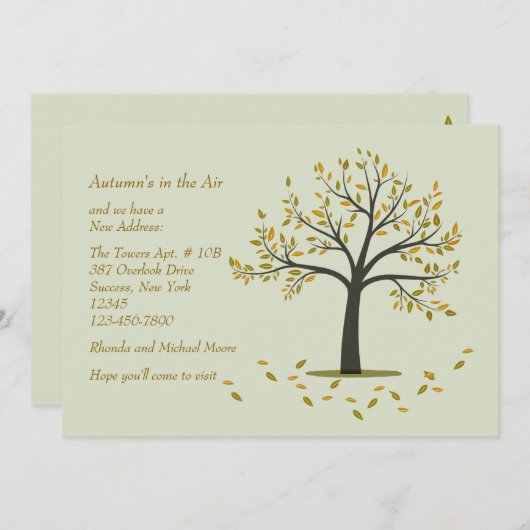 Herbstbaumbewegung Einladung (Vorne/Hinten)