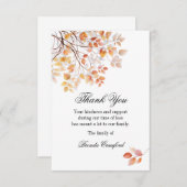 Herbstbäume Beerdigung Dankeschön Karte (Vorne/Hinten)