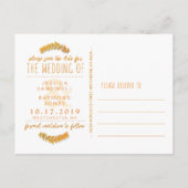 Herbstbaume fallen Save the Date auf PostCard-Matc Ankündigungspostkarte (Rückseite)