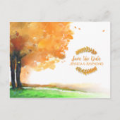Herbstbaume fallen Save the Date auf PostCard-Matc Ankündigungspostkarte (Vorderseite)